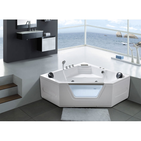 Simba USA 59" x 59" Corner Whirlpool Bathtub Wayfair